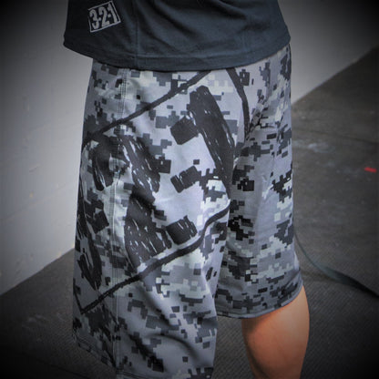 Black Ops Camo WOD Shorts w/Pockets Mens Shorts - 321Apparel - crossfit