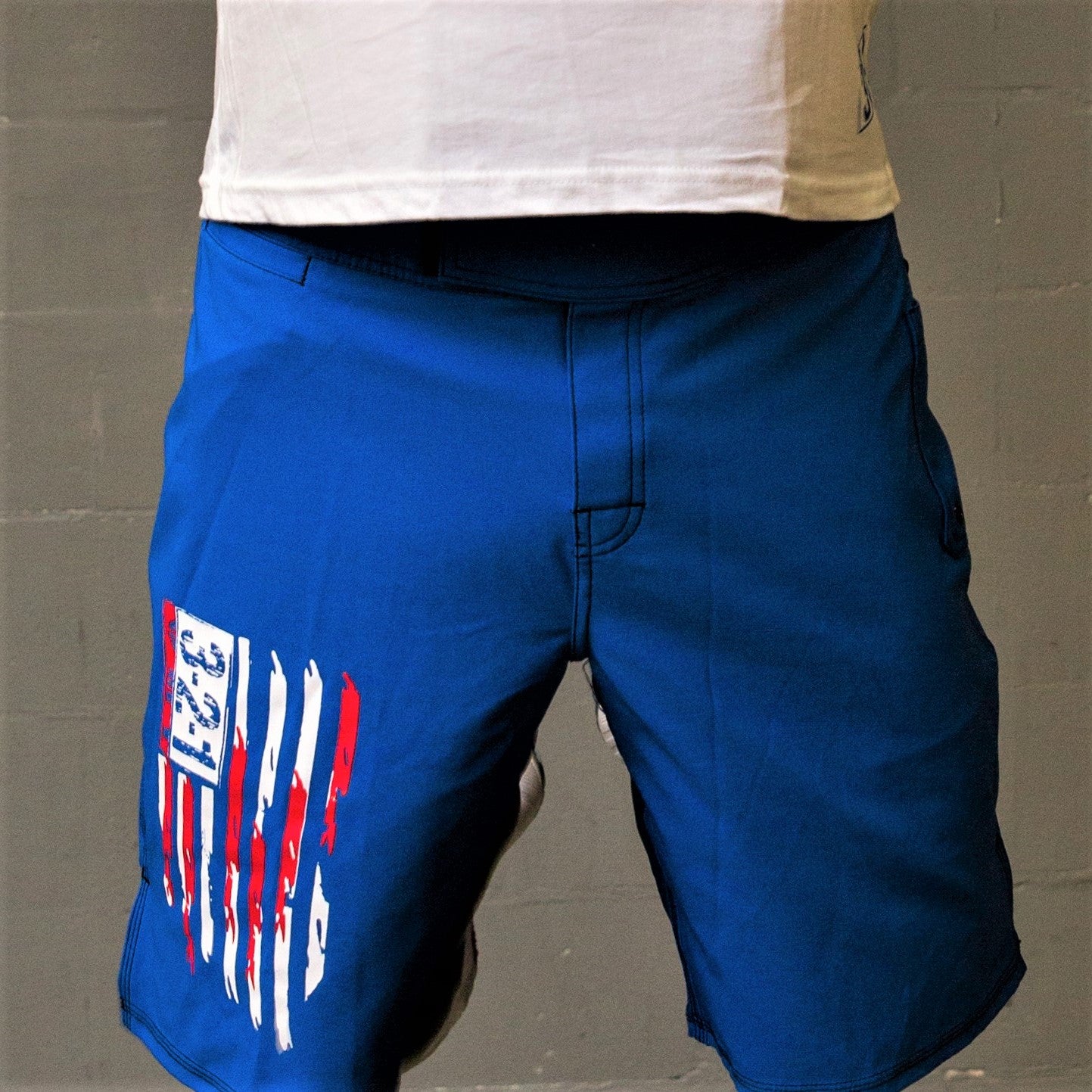 American Flag WOD Shorts- Blue Mens Shorts - 321Apparel - crossfit